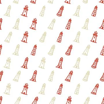 Lighthouse Seamless Pattern. Vector seamless pattern illustration 스톡 일러스트
