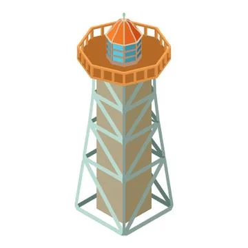 Lighthouse security icon, isometric 3d style Stock Illustration