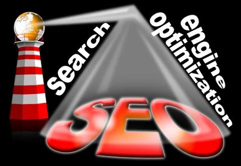 Lighthouse seo - search engine optimization web Stock Illustration