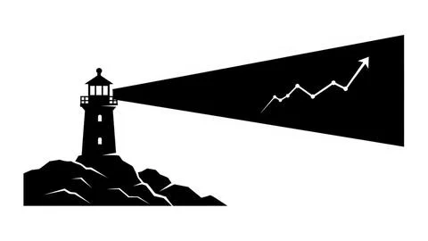 Lighthouse shining growth Stock Illustration