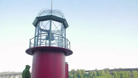 Lighthouse On The Shore Stock Footage 139053801