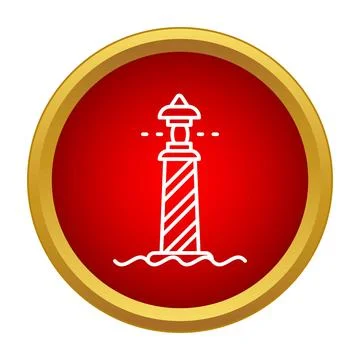 Lighthouse showing ocean navigation and marine safety icon Stock Illustration