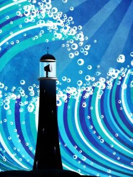 Lighthouse silhouette 스톡 일러스트