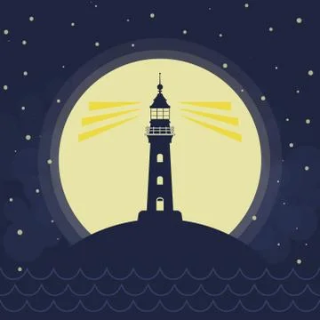 Lighthouse silhouette Illustrazione stock