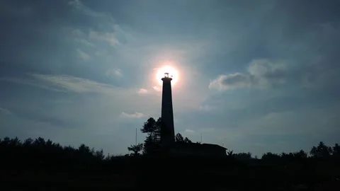 Lighthouse Silhouette Time-Lapse Stock Footage 227476086