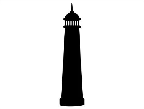 Lighthouse silhouette vector art Stock Illustration