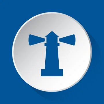 Lighthouse - simple blue icon on white button Stock Illustration