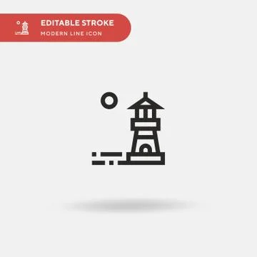 Lighthouse Simple vector icon. Illustration symbol design template for web mo Stock Illustration