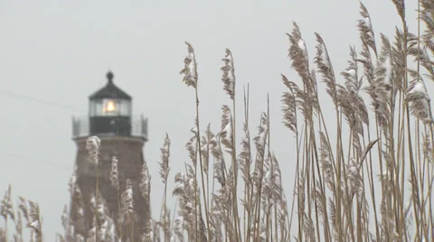 Lighthouse in snow Stock-Footage 34528207