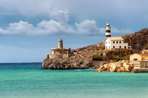 Lighthouse of Soler, Majorca, Spain Stock Photos