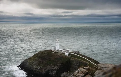 Lighthouse South Stack Lighthouse, Anglesey, Wales, UK Stock Photos