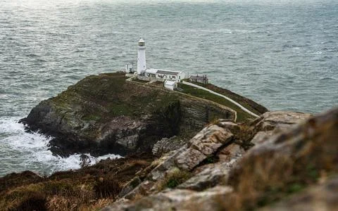 Lighthouse South Stack Lighthouse, Anglesey, Wales, UK Stock Photos