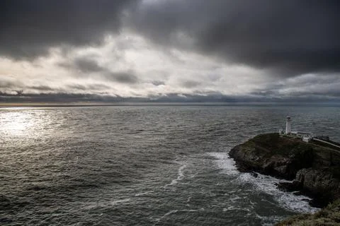 Lighthouse South Stack Lighthouse, Anglesey, Wales, UK Stock Photos