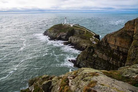 Lighthouse South Stack Lighthouse, Anglesey, Wales, UK Stock Photos