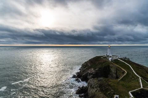 Lighthouse South Stack Lighthouse, Anglesey, Wales, UK Stock Photos