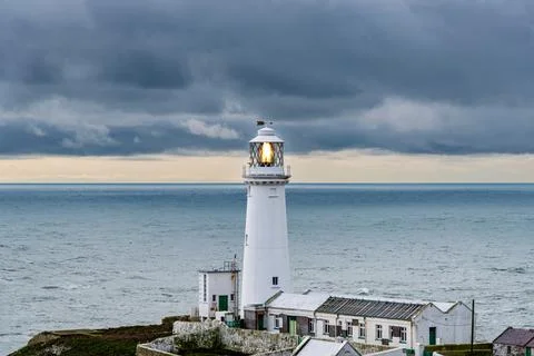 Lighthouse South Stack Lighthouse, Anglesey, Wales, UK Stock Photos