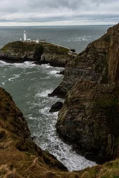 Lighthouse South Stack Lighthouse, Anglesey, Wales, UK Stock Photos