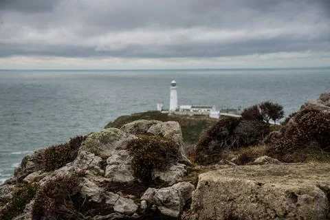 Lighthouse South Stack Lighthouse, Anglesey, Wales, UK Stock Photos
