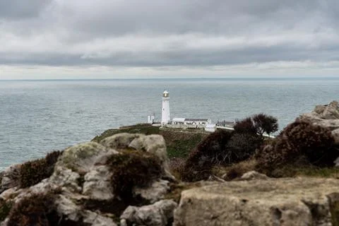 Lighthouse South Stack Lighthouse, Anglesey, Wales, UK Foto stock