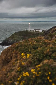 Lighthouse South Stack Lighthouse, Anglesey, Wales, UK Stock Photos