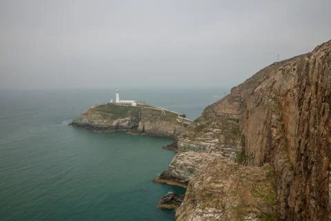 The lighthouse at south stack Stock Photos
