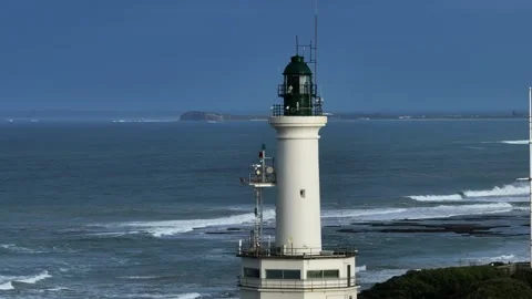 Lighthouse on the southern Ocean Australia Stock Footage 248664035