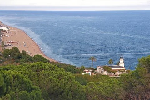 Lighthouse in Spain, Calella Stock Photos