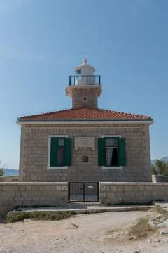Lighthouse St. Peter on the St. Peter peninsula in Makarska, Croatia Stock Photos
