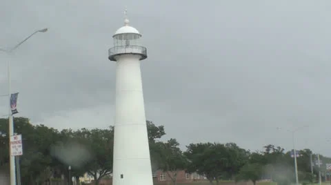 Lighthouse in a storm Stockbeeldmateriaal 25332391
