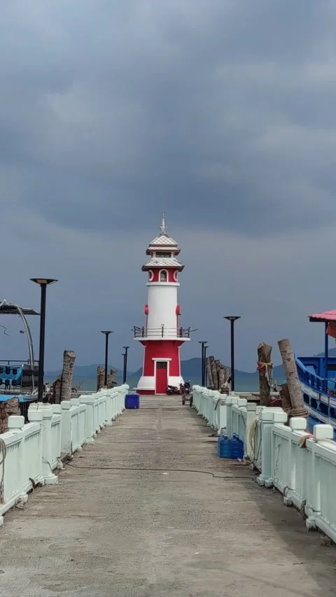 Lighthouse with stormy background Stock Footage 246798397