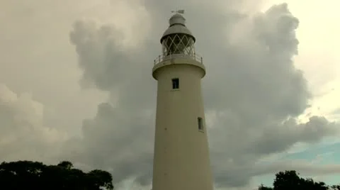Lighthouse Stormy Clouds Timelapse Stock Footage 22158411