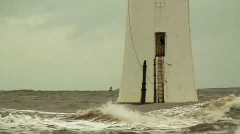 Lighthouse on a stormy day 3 Stock Footage 566612