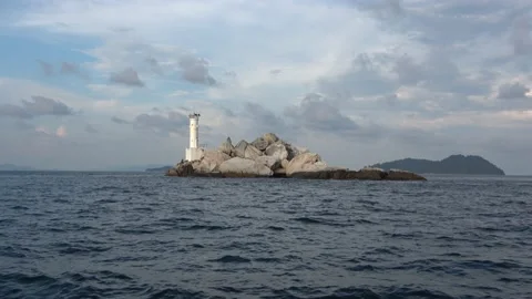 Lighthouse,  Straits of Malacca, Malaysia Stock Footage 206585578