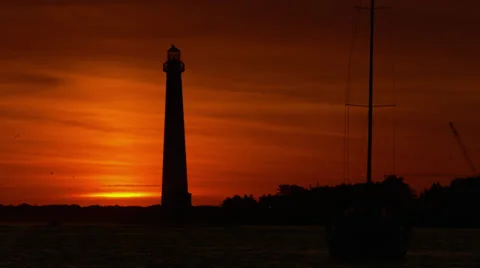 Lighthouse Sunrise 4k Stock Footage 39776691