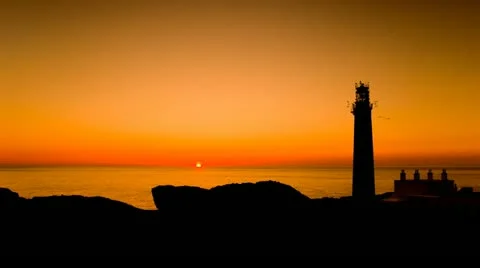 Lighthouse sunrise Stock Footage 12615334