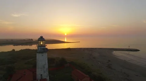 Lighthouse at sunrise Video stock 64647996