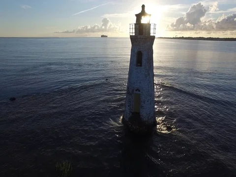 Lighthouse Sunrise 스톡 동영상 77218915