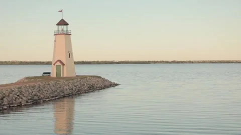 Lighthouse at Sunrise Stockbeeldmateriaal 150140238