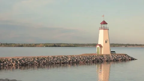 Lighthouse at Sunrise Stockbeeldmateriaal 150140266