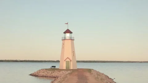 Lighthouse at Sunrise Stockbeeldmateriaal 150140281