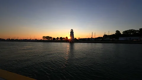 Lighthouse sunrise Stock Footage 202561994