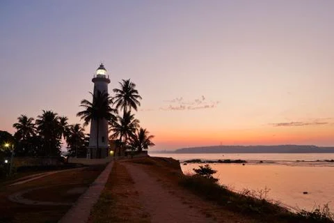 Lighthouse at sunrise Foto stock
