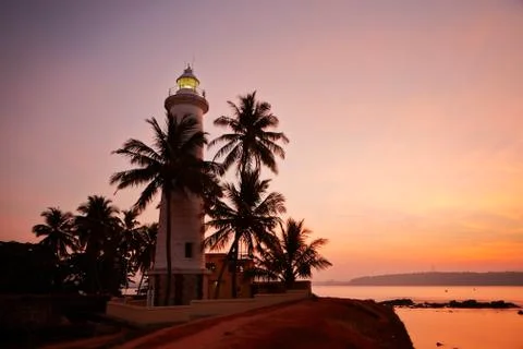 Lighthouse at sunrise Stock-Fotos