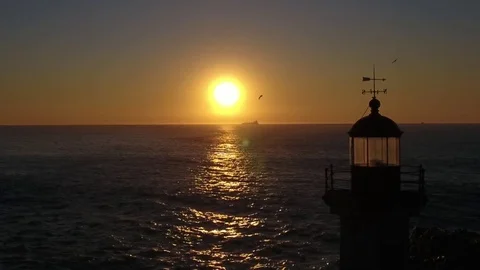 Lighthouse in the Sunset 02 Video stock 74477739