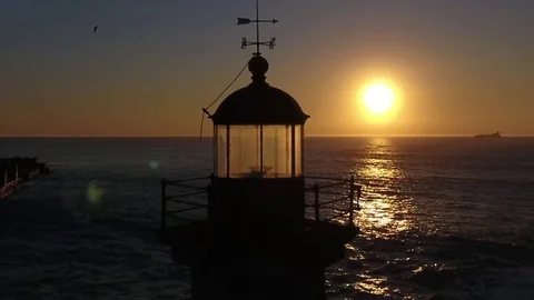 Lighthouse in the Sunset 03 Video stock 74478898