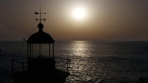 Lighthouse in the Sunset 04 Video stock 74481036