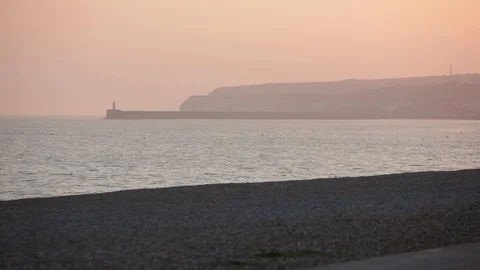 Lighthouse on a sunset in England Stock Footage 90096044
