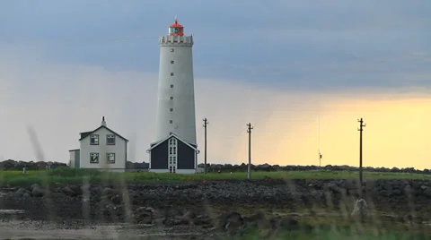 Lighthouse at Sunset 스톡 동영상 37097801