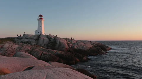 Lighthouse at Sunset Stock Footage 63475344