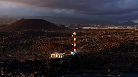Lighthouse at the sunset Stock Footage 111435748